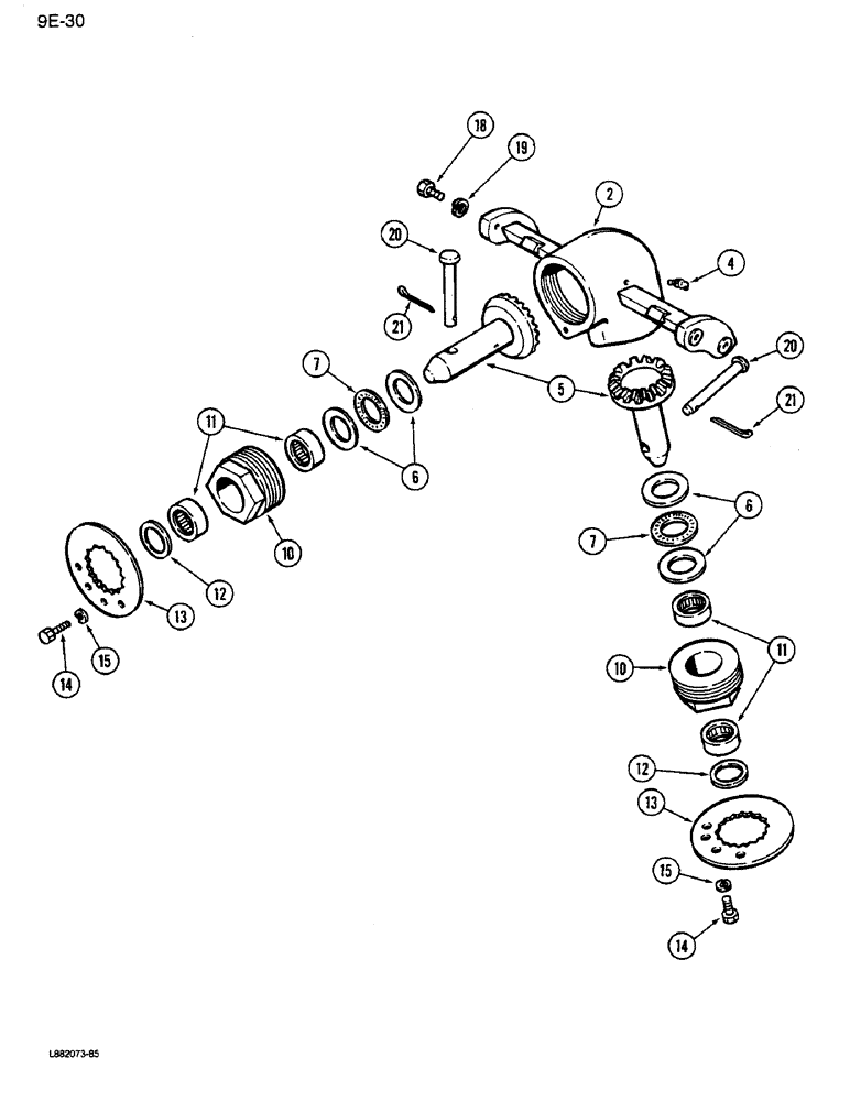 Схема запчастей Case IH 1640 - (9E-30) - UNLOADER UPPER GEAR HOUSING (17) - GRAIN TANK & UNLOADER