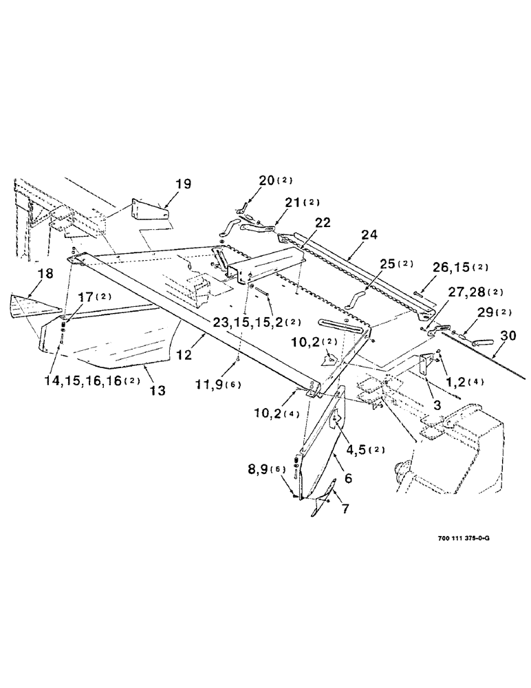 Схема запчастей Case IH 8330 - (7-14) - WINDROW FORMING SHIELDS, MODEL 8330 (09) - CHASSIS
