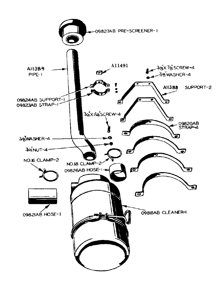Схема запчастей Case IH 900 - (013) - DIESEL ENGINE, AIR CLEANER (02) - ENGINE