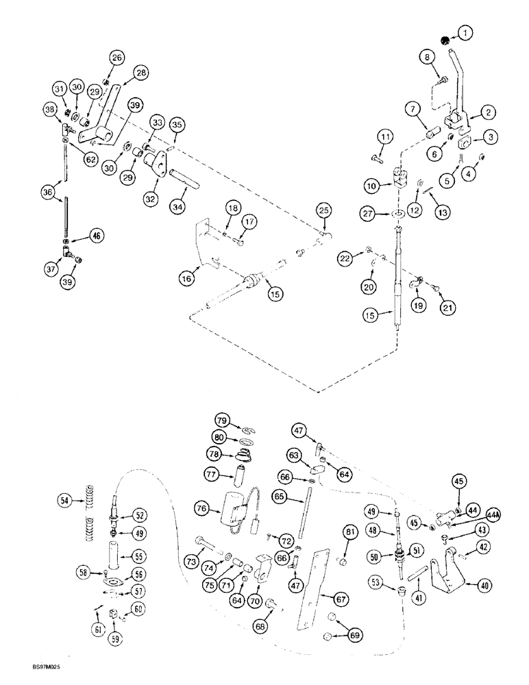 Схема запчастей Case IH 8920 - (6-061A) - TRANSMISSION SHIFT CONTROL, WITH MANUAL SHUTTLE SHIFT (06) - POWER TRAIN