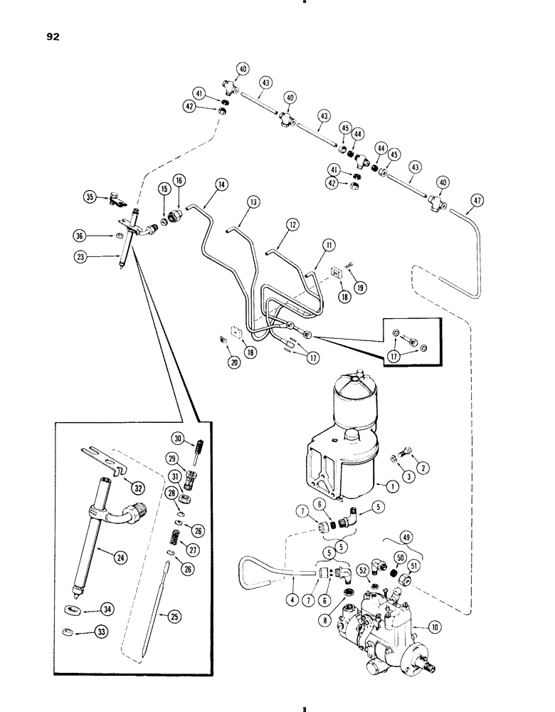 Схема запчастей Case IH 570 - (092) - FUEL INJECTION SYSTEM, 470-570 (188) DIESEL ENGINE (03) - FUEL SYSTEM