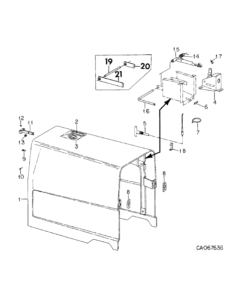Схема запчастей Case IH 3588 - (13-03) - SUPERSTRUCTURE, REAR HOOD (05) - SUPERSTRUCTURE