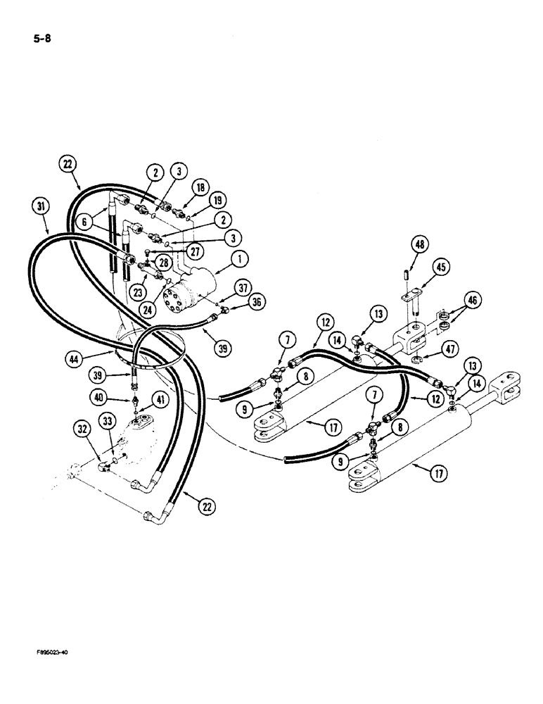 Схема запчастей Case IH 9180 - (5-08) - STEERING SYSTEM HYDRAULICS (05) - STEERING