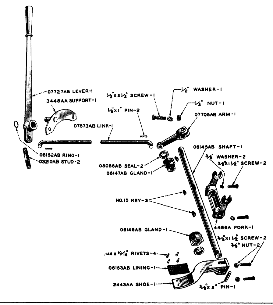 Схема запчастей Case IH LA-SERIES - (037) - CLUTCH THROWOUT PARTS PRIOR TO TRACTOR NO. 5108013 (06) - POWER TRAIN