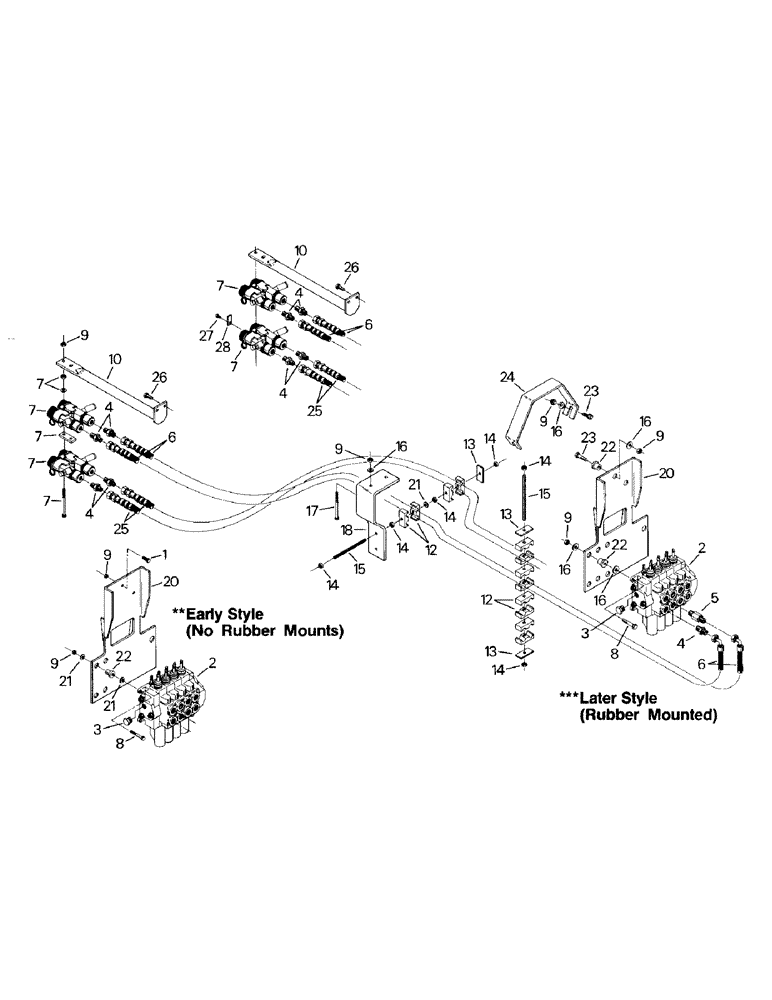 Схема запчастей Case IH CR-1280 - (08-05) - CONTROL VALVE AND COUPLER MOUNTING (07) - HYDRAULICS