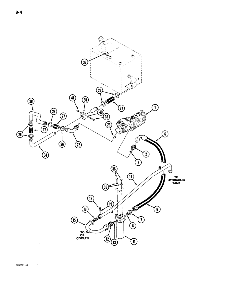 Схема запчастей Case IH 9150 - (8-04) - HYDRAULIC SYSTEM, PUMP TO FILTER (08) - HYDRAULICS