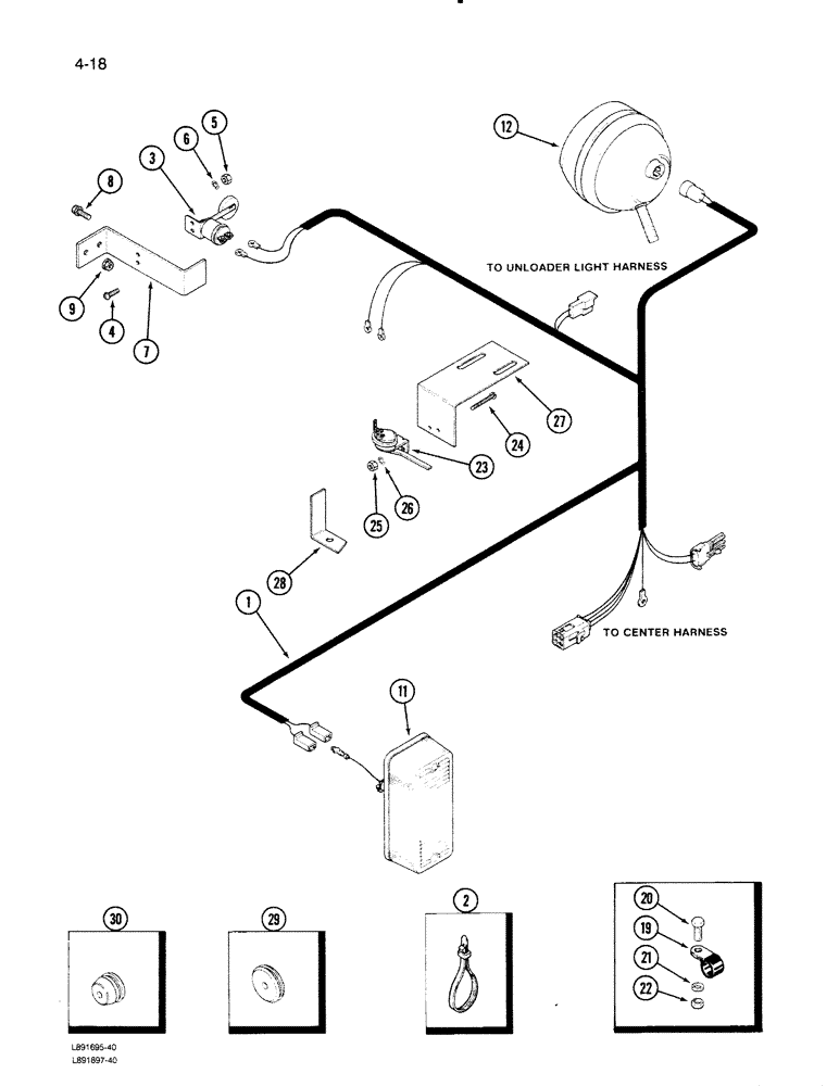 Схема запчастей Case IH 1670 - (4-18) - GRAIN TANK HARNESS (06) - ELECTRICAL