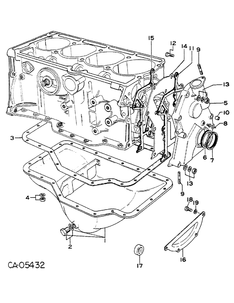 Схема запчастей Case IH 284 - (12-06) - POWER, GASOLINE ENGINE, MAZDA, FRONT COVER AND OIL PAN Power
