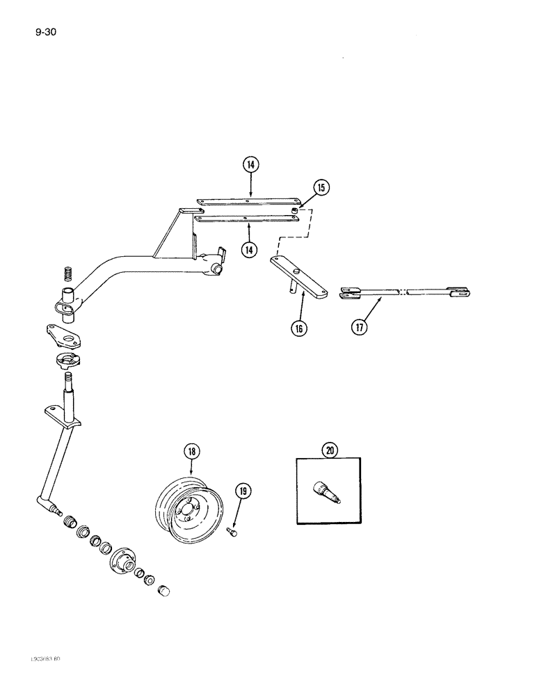 Схема запчастей Case IH 770 - (9-30) - REAR FURROW WHEEL AND LINKAGE, CONTINUED 