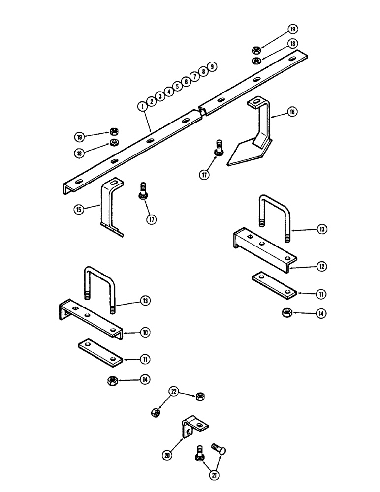Схема запчастей Case IH G-SERIES - (42) - SCRAPER BARS AND SCRAPERS G109, 9 INCH (228.6 MM) SPACING 