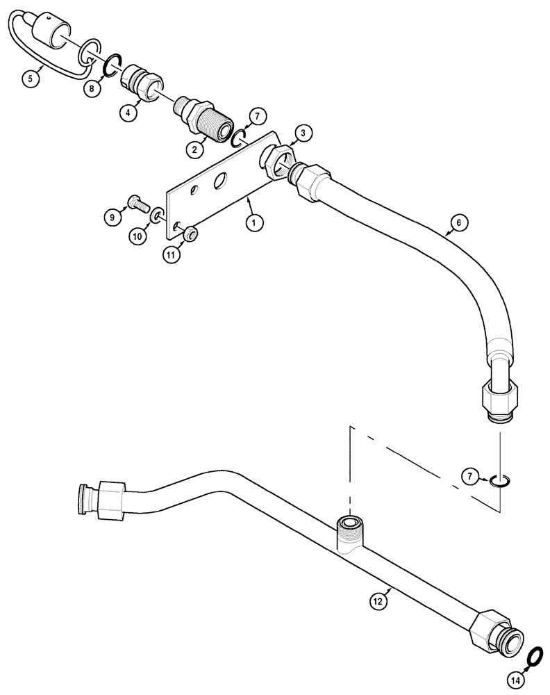 Схема запчастей Case IH MX90C - (08-12) - MOTOR RETURN COUPLER (08) - HYDRAULICS