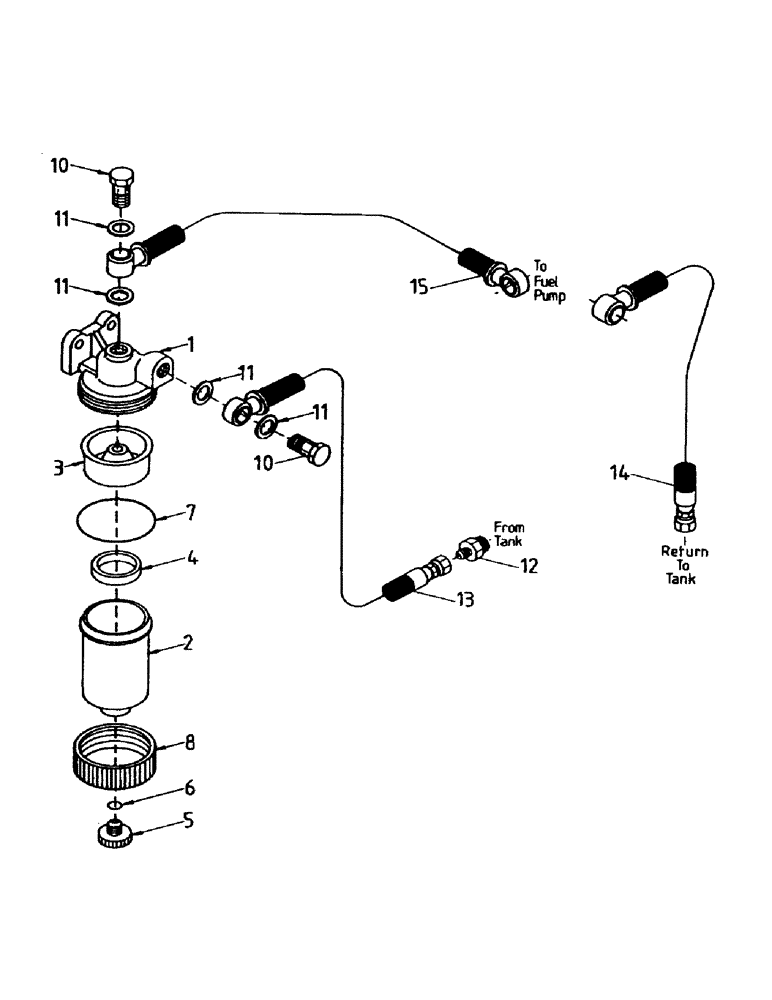 Схема запчастей Case IH 7700 - (C01-02) - WATER SEPARATOR AND FUEL LINES, 108 Engine & Engine Attachments