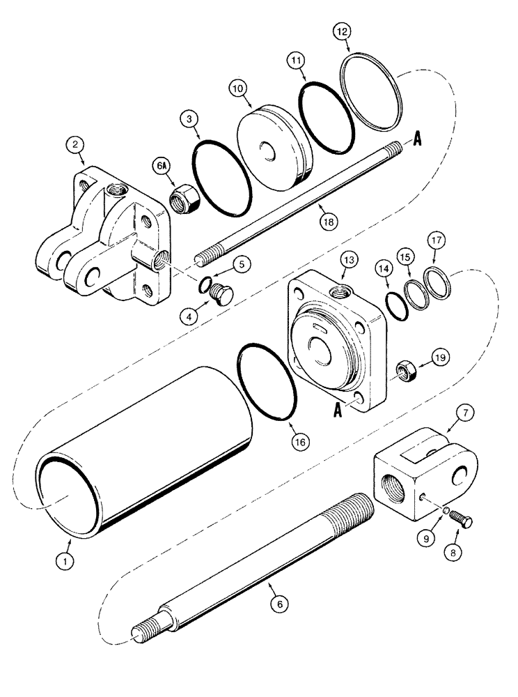 Схема запчастей Case IH 760 - (8-09) - TRANSPORT LIFT CYLINDER - 145211C93, 4 INCH ID - TIE ROD TYPE (08) - HYDRAULICS