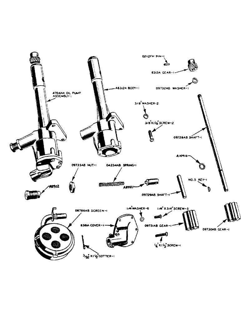 Схема запчастей Case IH 500-SERIES - (011) - OIL PUMP (02) - ENGINE