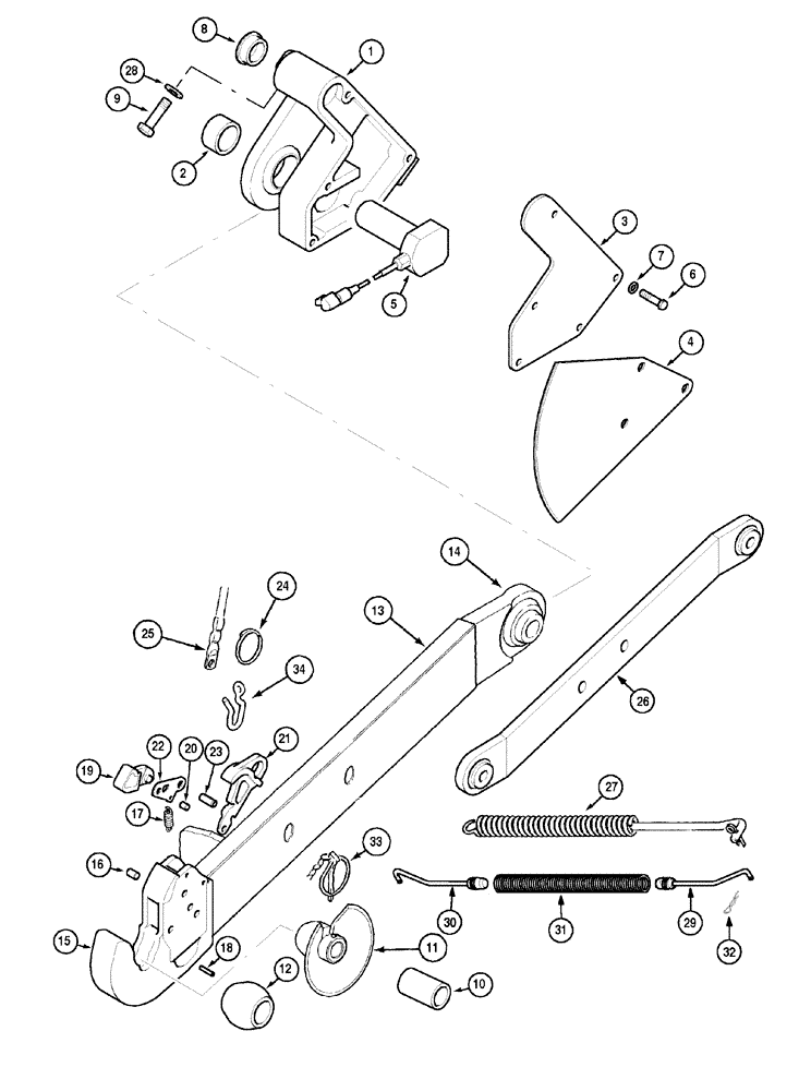 Схема запчастей Case IH MX120 - (09-68) - HITCH LOWER LIFT LINKS (09) - CHASSIS/ATTACHMENTS