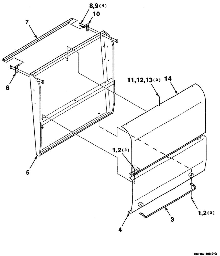 Схема запчастей Case IH 8860 - (07-60) - DOOR ASSEMBLY (S.N. CFH0145400 AND LATER) (90) - PLATFORM, CAB, BODYWORK AND DECALS