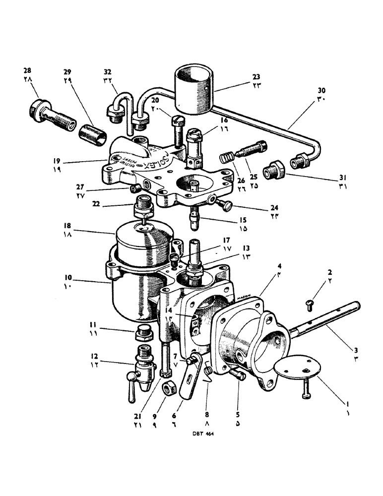 Схема запчастей Case IH 950 - (060) - CARBURETTER (02) - ENGINE