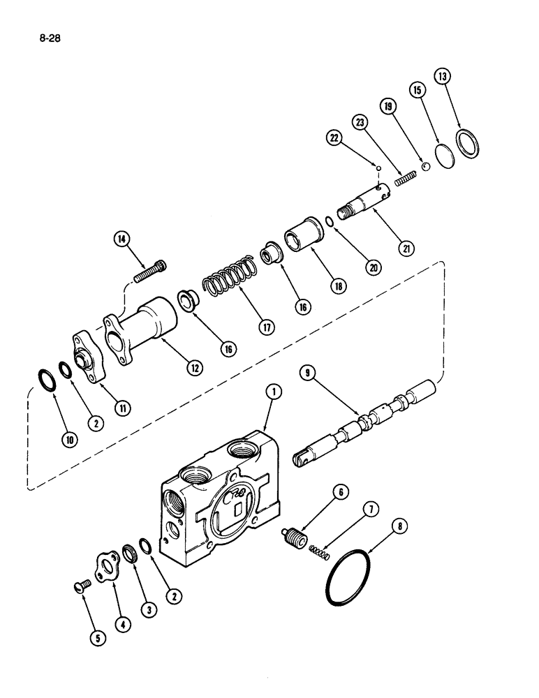 Схема запчастей Case IH 510 - (8-28) - CONTROL VALVE, DETENT SPOOL SECTION (08) - HYDRAULICS