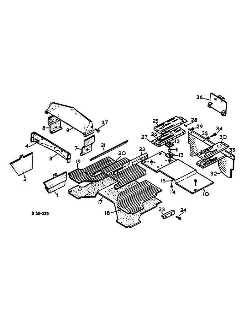 Схема запчастей Case IH 485 - (B05-3) - CAB INSULATORS - DE-LUXE CAB (05) - SUPERSTRUCTURE