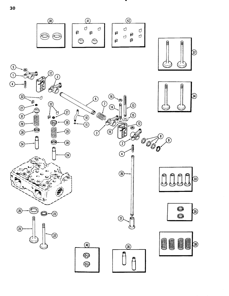 Схема запчастей Case IH 504BDT - (030) - VALVE MECHANISM, ENGINE LESS FUEL DEVICE, 504BDT TURBOCHARGED ENGINES W/O OIL COOLED PISTONS, B (02) - ENGINE