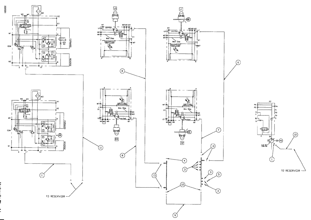Схема запчастей Case IH SPX4260 - (156) - HYDRAULIC CASE DRAIN ASSEMBLY (29) - HYDROSTATIC DRIVE