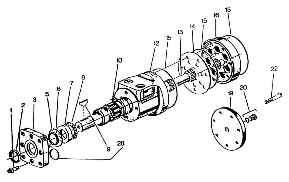 Схема запчастей Case IH 7700 - (B02[25A]) - HYDRAULIC MOTOR S CHAR-LYNN: 22.6 CU. IN. Hydraulic Components & Circuits