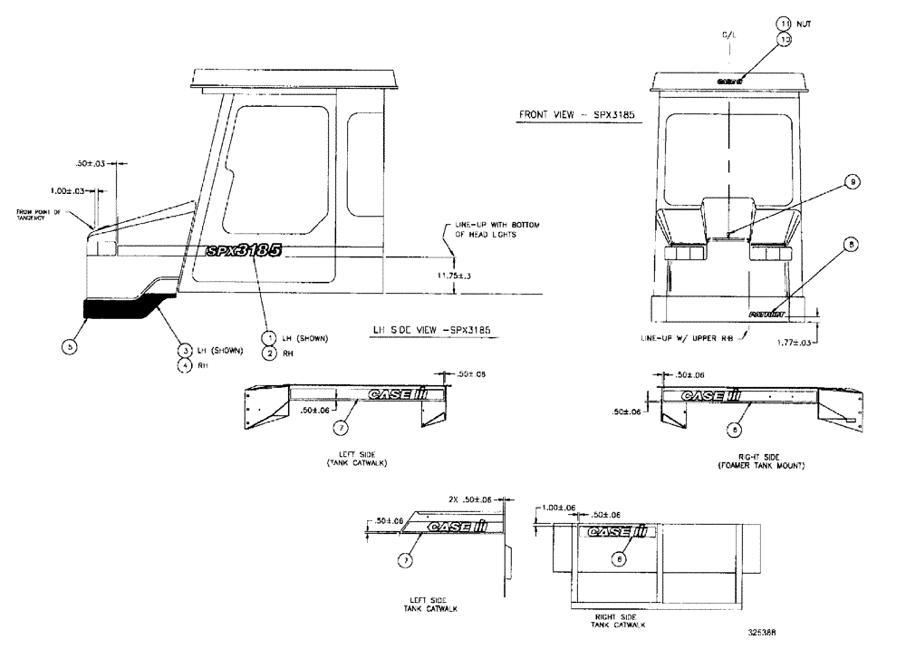Схема запчастей Case IH SPX3185 - (10-004) - DECALS - EXTERIOR DECALS - GRAPHICS (13) - DECALS