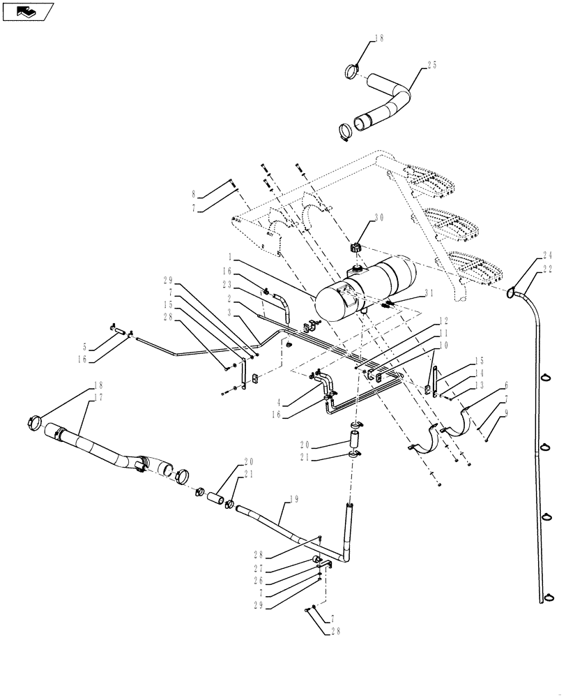 Схема запчастей Case IH 8120 - (10.406.03[04]) - COOLANT LINES-8120/8120LA MY11 (10) - ENGINE