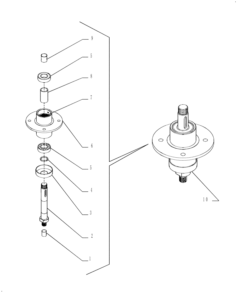 Схема запчастей Case IH RR60 - (006) - SPINDLE ASSEMBLY FOR 60", 72" & 90" MOWERS 