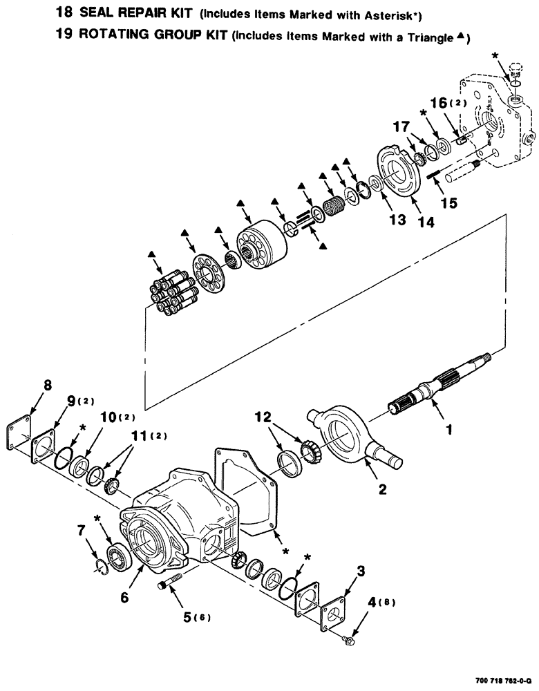 Схема запчастей Case IH 8880HP - (08-020) - HYDRAULIC TRANSMISSION VARIABLE MOTOR ASSEMBLY - LEFT (35) - HYDRAULIC SYSTEMS