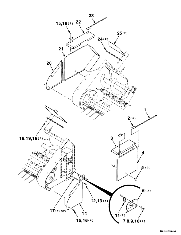 Схема запчастей Case IH 8590 - (03-22) - PICKUP SHIELDS ASSEMBLY Pickup