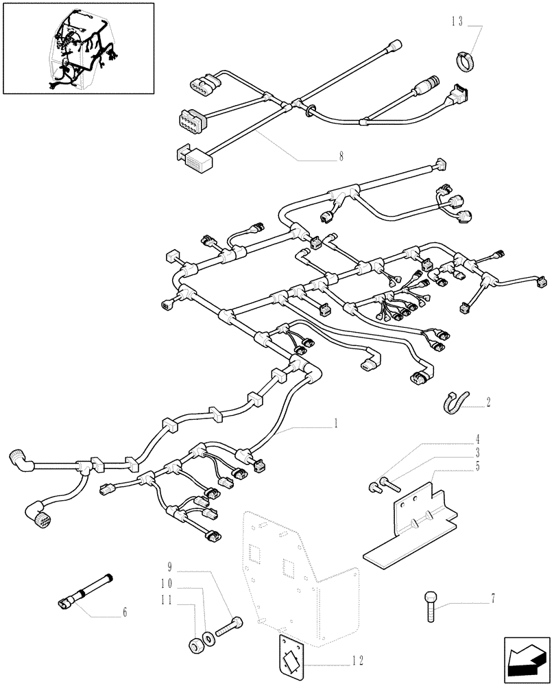 Схема запчастей Case IH MXU115 - (1.91.4[07A]) - CABLE EXTENSION - W/CAB - D5148 (06) - ELECTRICAL SYSTEMS
