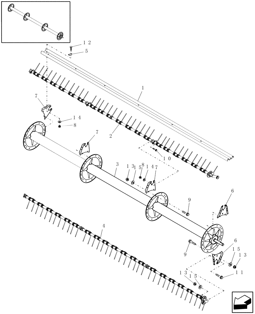 Схема запчастей Case IH HSX142 - (20.13.02[2]) - REEL (58) - ATTACHMENTS/HEADERS