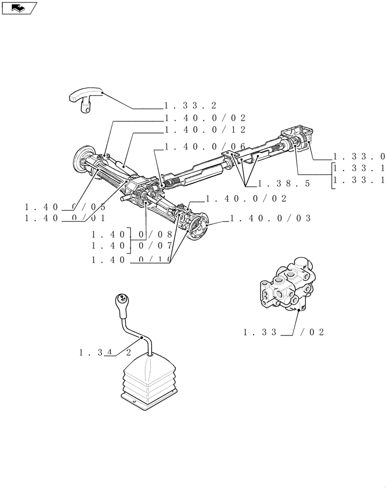 Схема запчастей Case IH FARMALL 85C - (SEC. 04) - FRONT AXLE (00) - GENERAL
