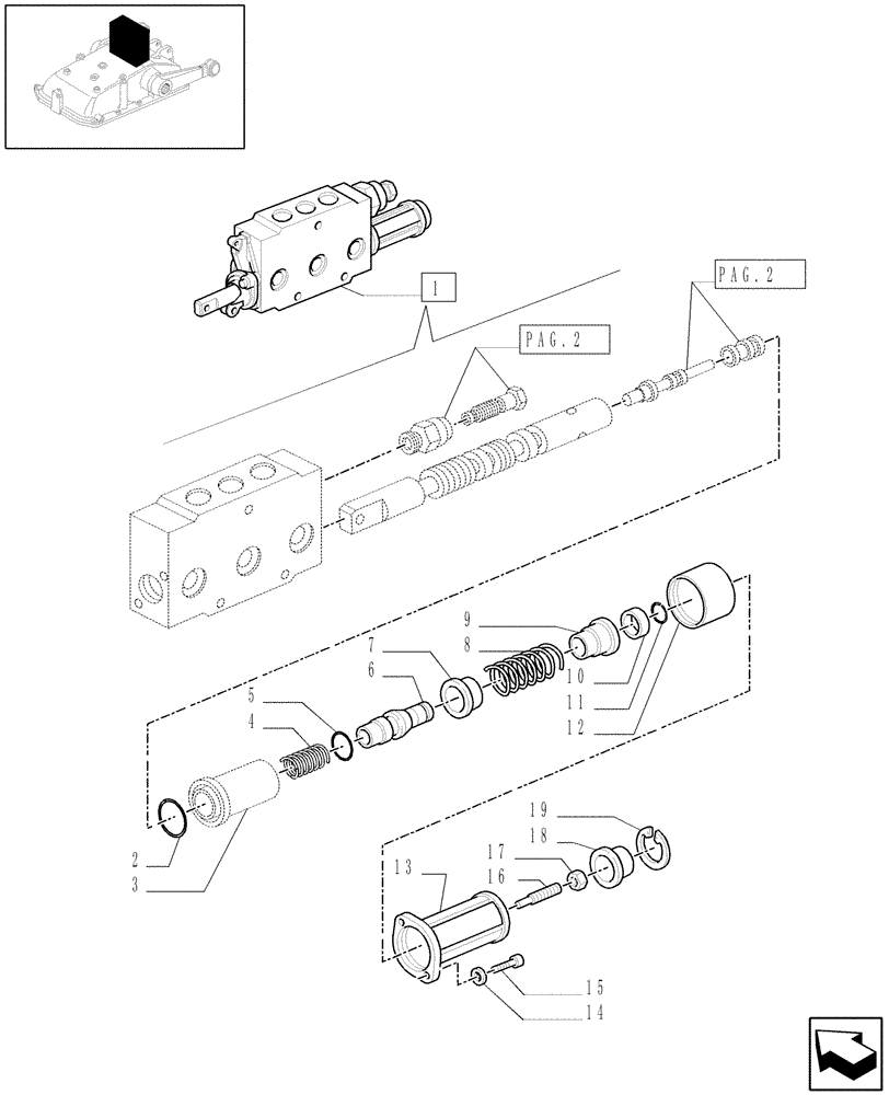 Схема запчастей Case IH MXU110 - (1.82.7/ C[03]) - DOUBLE - ACTING EXTERNAL CONTROL VALVE WITH FLOAT AND AUTOMATIC CUTOUT - BREAKDOWN - C5500 (07) - HYDRAULIC SYSTEM