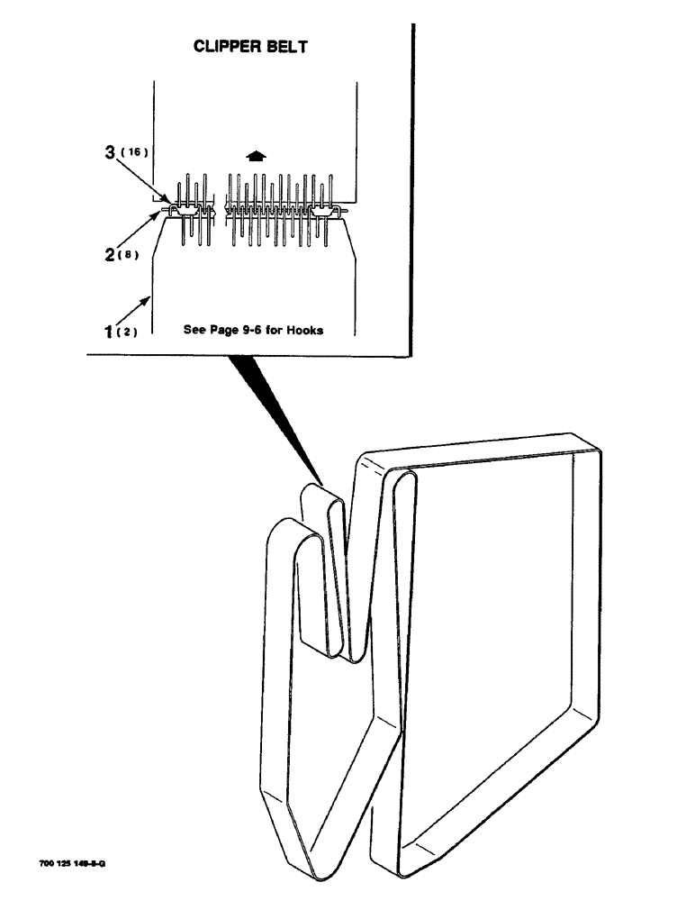 Схема запчастей Case IH 8460 - (6-34) - FORMING BELTS AND LACING (14) - BALE CHAMBER