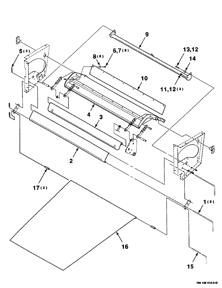 Схема запчастей Case IH RS451 - (7-38) - MESH WRAP CARRIAGE ASSEMBLY (12) - MAIN FRAME