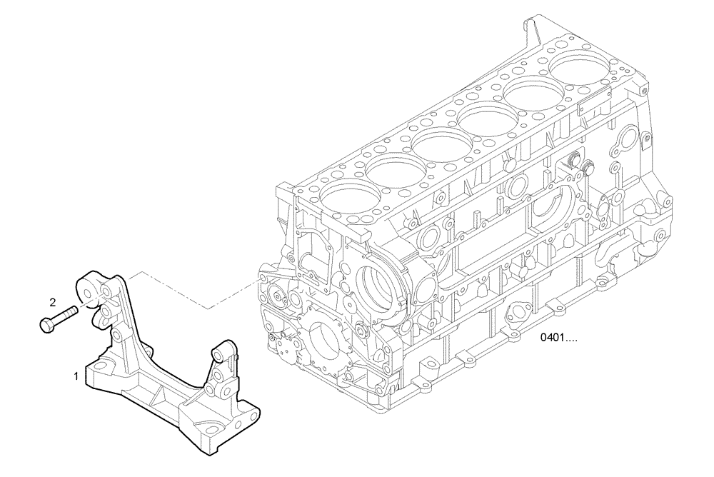 Схема запчастей Case IH F3AE0684J B902 - (0443.012) - FRONT ENGINE MOUNTING 