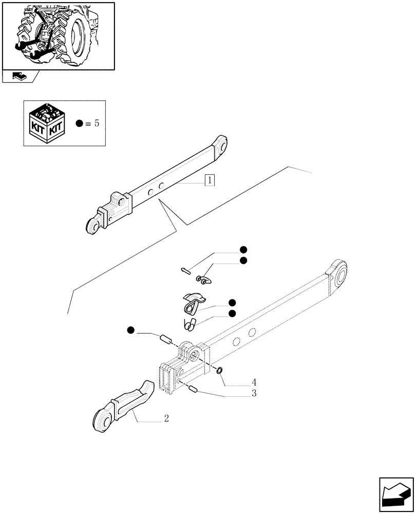Схема запчастей Case IH FARMALL 95U - (1.89.6/01B) - 3 POINT LINKAGE WITH CAT.2 FLEXIBLE ENDS FOR MDC - ARM - BREAKDOWN (09) - IMPLEMENT LIFT