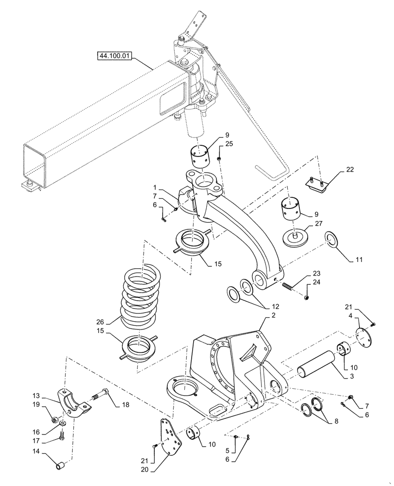 Схема запчастей Case IH 3330 - (48.110.01) - STRUT GROUP (48) - TRACKS & TRACK SUSPENSION