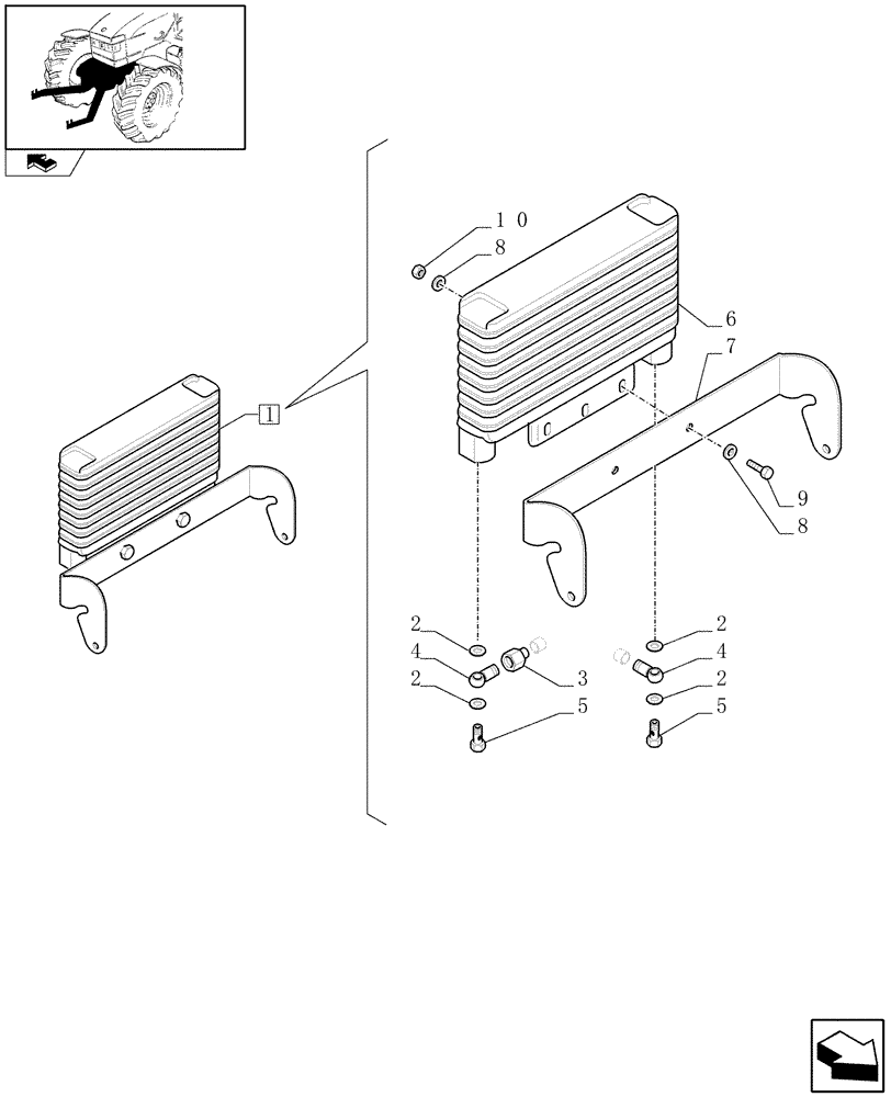 Схема запчастей Case IH PUMA 195 - (1.81.9/02D) - FRONT HPL - OIL COOLER - BREAKDOWN (07) - HYDRAULIC SYSTEM