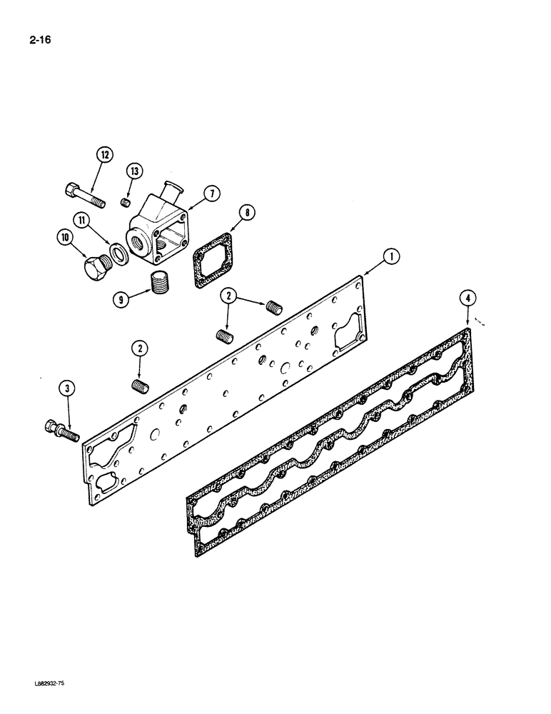 Схема запчастей Case IH STEIGER - (2-016) - OIL COOLER WATER SYSTEM, L-10 ENGINE (02) - ENGINE