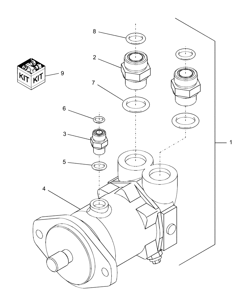Схема запчастей Case IH AFX8010 - (K.25.E.28) - MOTOR, HEADER - FEEDER K - Crop Processing