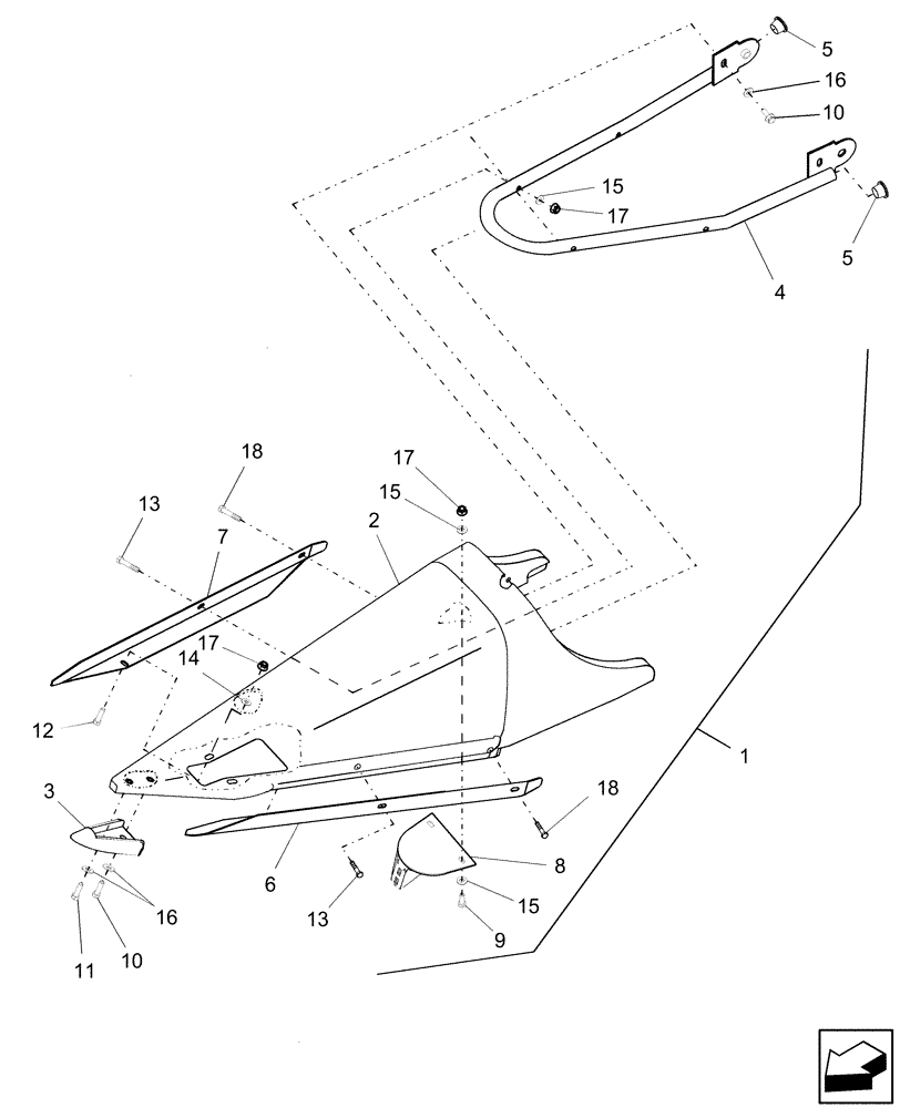 Схема запчастей Case IH 2412-30 - (20.13.03[2]) - KIT, OUTER DIVIDERS, FRONT (58) - ATTACHMENTS/HEADERS