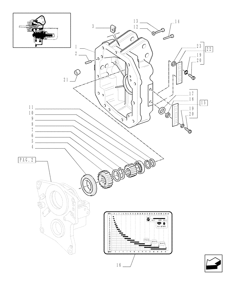 Схема запчастей Case IH MXM175 - (1.80.1/03[03]) - (VAR.809/1) PTO 540/1000 RPM - BOX AND RELEVANT GEARS (07) - HYDRAULIC SYSTEM