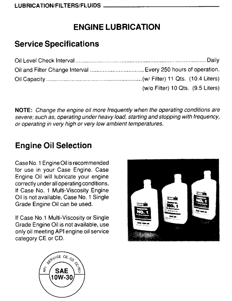 Схема запчастей Case IH 4390 - (020) - LUBRICATION, FILTERS, FLUIDS, ENGINE LUBRICATION, ENGINE OIL SELECTION 