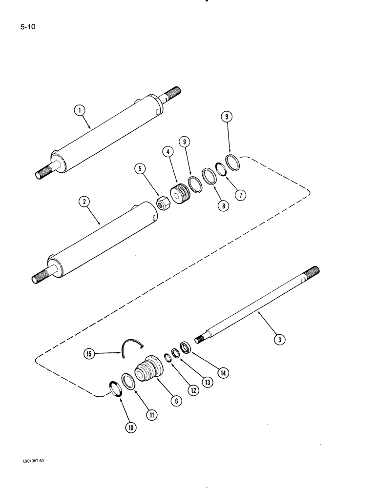 Схема запчастей Case IH 1620 - (5-10) - STEERING CYLINDER ASSEMBLY (04) - STEERING