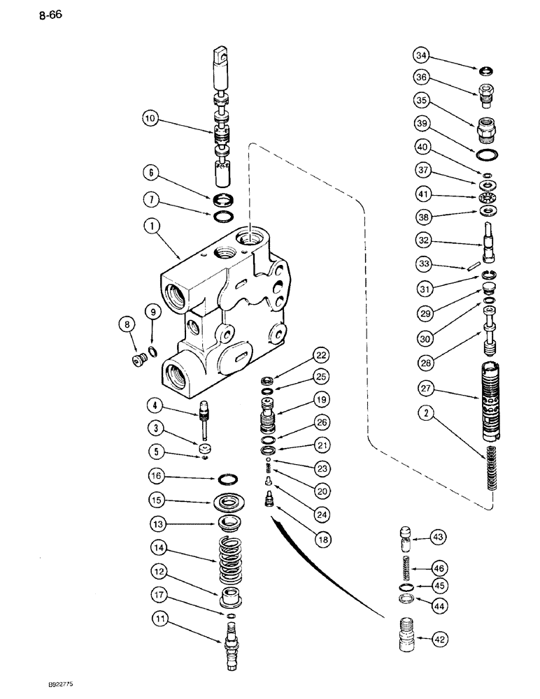 Схема запчастей Case IH 7110 - (8-66) - HYDRAULIC REMOTE VALVE ASSEMBLY, SECOND, THIRD AND FOURTH REMOTE, WITH LOAD CHECK (08) - HYDRAULICS