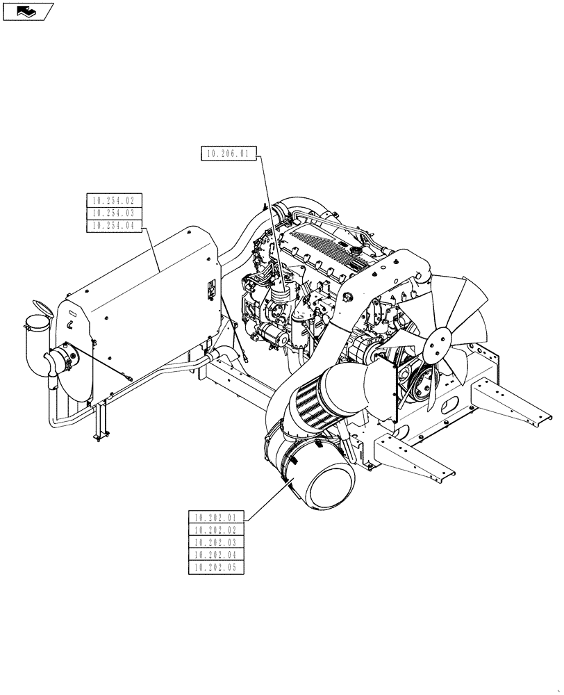 Схема запчастей Case IH 8230 - (00.000.10[01]) - PICTORIAL INDEX - ENGINE, INTAKE & EXHAUST (00) - GENERAL & PICTORIAL INDEX