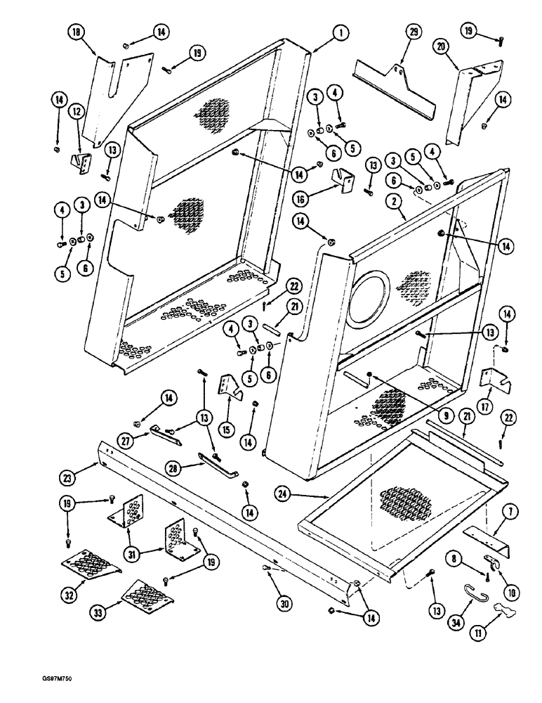 Схема запчастей Case IH 1660 - (9C-22) - FAN SHIELDS, MODELS WITHOUT EXTENDED LENGTH CLEANING SYSTEM (15) - BEATER & CLEANING FANS